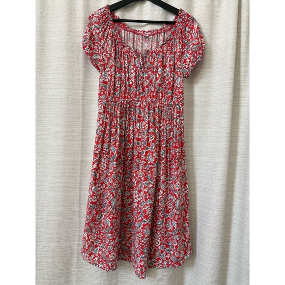 Old Navy Dresses & Skirts - Old Navy Small Maternity Coral Orange with Blue Floral Pattern Dress